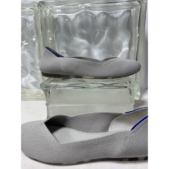 Rothy's The Flat Round Toe Women's Size 6.5 Silver Ballet Flats Shoes - Picture 2 of 7